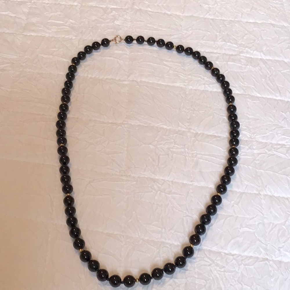 Vintage French Jet Glass Necklace